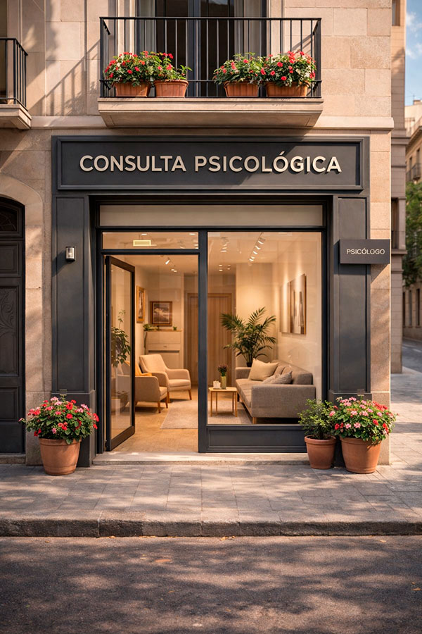 Psicólogo reunido con clientes en una oficina