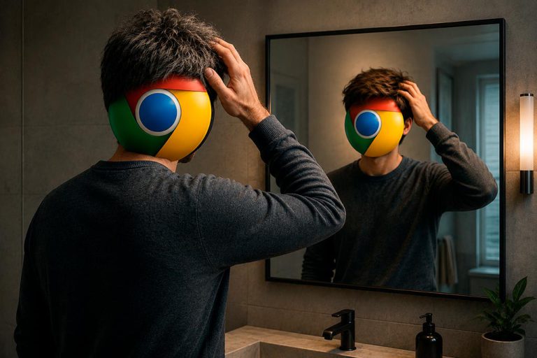 Google Chrome viendose al espejo confundido